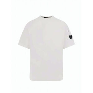 C.P. COMPANY Short-Sleeve Cotton Sweatshirt with Logo Patch